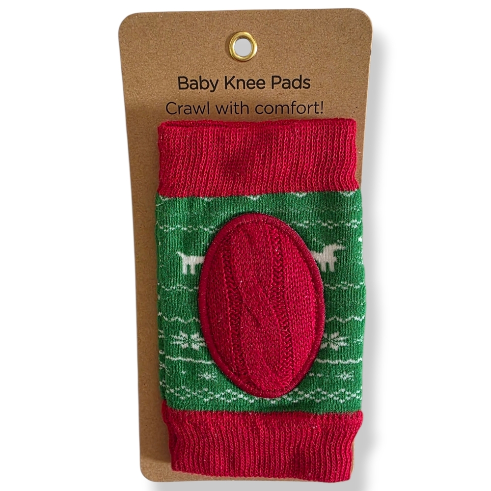 Cracker Barrel NWT Baby Knee Pads Fair Isle Christmas Red Green Crawling
